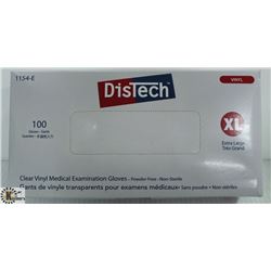 BOX OF DISTECH VINYL MEDICAL EXAMINATION GLOVES SZ
