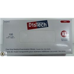 BOX OF DISTECH VINYL MEDICAL EXAMINATION GLOVES SZ
