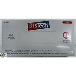 BOX OF DISTECH VINYL MEDICAL EXAMINATION GLOVES SZ