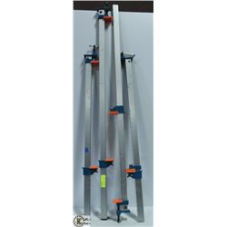 LOT OF 4 BLUE AND ORANGE FURNITURE CLAMPS