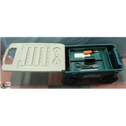 GREEN GARDEN TOOL WAGON, AMES LAWN BUDDY OPEN
