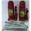 Image 1 : LOT OF 2 BOTTLE JACKS