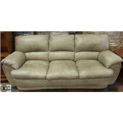 BEIGE LEATHER COUCH 83" LONG