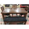 Image 1 : SOLID DARK WOOD DINING TABLE
