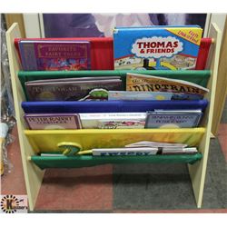 4-TIER BOOK HOLDER WITH 17 KIDS BOOKS & A