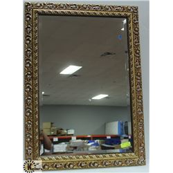 GOLD TONE FRAMED MIRROR 31 X 43" SOME CHIPS
