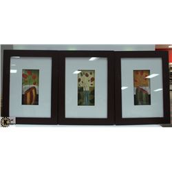 SET OF 3 SHOWHOME WOOD FRAMED STILL