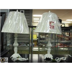 SET OF 2 CAST METAL SIDE TABLE LAMPS