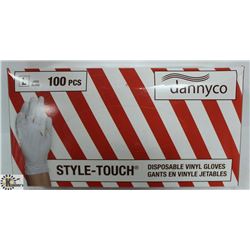 BOX OF DANNYCO STYLE-TOUCH VINYL GLOVES SZ LARGE