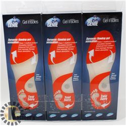 3 PAIRS OF NEW GEL GENIE INSOLES MEN'S SZ 5 - 8
