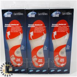 3 PAIRS OF NEW GEL GENIE INSOLES MEN'S SZ 5 - 8