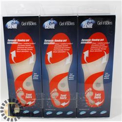 3 PAIRS OF NEW GEL GENIE INSOLES MEN'S SZ 5 - 8