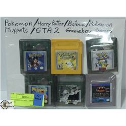 6 GAMEBOY GAMES , 2 POKEMONS & MORE