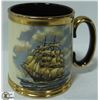 Image 1 : GOLD PLATED GIBSON HAND PAINTED BEER MUG