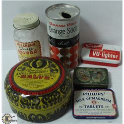 FLAT OF 6 TINS & JARS