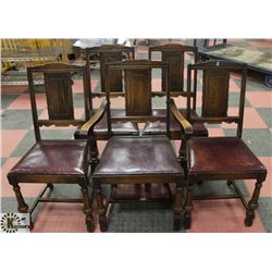 LOT OF 5 WOOD CARVED VINTAGE CHAIRS