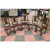 Image 5 : LOT OF 5 WOOD CARVED VINTAGE CHAIRS