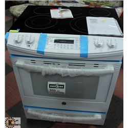 GE WHITE 30" SLIDE CLEAN DESIGN CERAMIC TOP