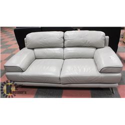 LARGE GREY LEATHERETTE LOVESEAT 77"