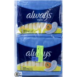 BAG WITH 2 PACKS OF ALWAYS MAXI PADS, SIZE 1
