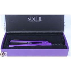 SOLEIL MINI PURPLE FLAT IRON W/ CERAMIC PLATES