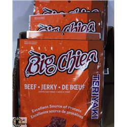 BOX WITH SIX 120GRAM BAGS OF BIG CHIEF TERIYAKI