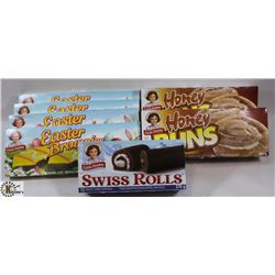 BOX OF EASTER BROWNIES, HUNNY BUNS, & SWISS ROLLS