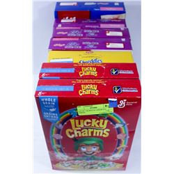 LOT OF 7 BOXES OF ASSORTED CEREAL