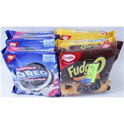 6 PACKS OF OREOS & FUDGEO'S