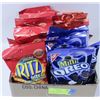 Image 1 : BOX LOT OF ASSORTED MINI RITZ BITES, MINI OREOS &