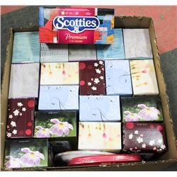 LARGE BOX OF ASSORTED KLEENEX TISSUES