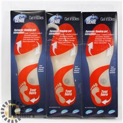 3 PAIRS OF NEW GEL GENIE INSOLES WOMENS SZ 5-8.5