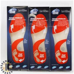 3 PAIRS OF NEW GEL GENIE INSOLES WOMENS SZ 5-8.5
