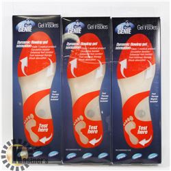 3 PAIRS OF NEW GEL GENIE INSOLES WOMENS SZ 5-8.5
