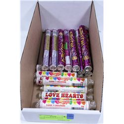 BOX OF ASSORTED ROLLS OF CANDY