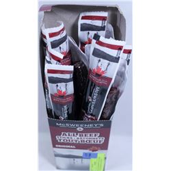 BOX OF MCSWEENY'S ALL BEEF STICKS ORIGINAL FLAVOR