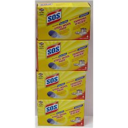BOX OF SOS CHLOROX STEEL WOOL PADS