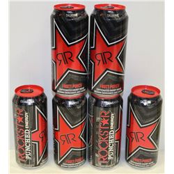 BOX OF 6 CANS OF ROCKSTAR FRUIT PUNCH ENERGY