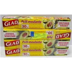 LOT OF 7 BOXES OF GLAD 30 METRE CLING WRAP