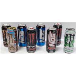 BOX OF 8 ASSORTED FLAVORED ENERGY DRINKS