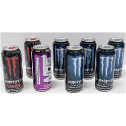 BOX OF 8 ASSORTED FLAVORED ENERGY DRINKS