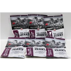 SIX 125GRAM BAGS OF MCSWEENY HOT N SWEET BEEF