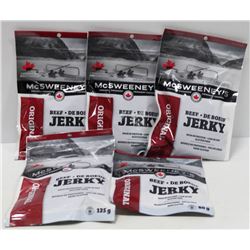 FIVE 80GRAM BAGS OF MCSWEENYS ORIGINAL BEEF JERKY