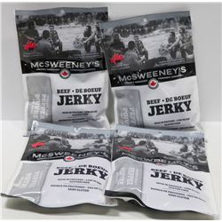 4 BAGS MCSWEENY'S CRACKE BLACK PEPPER BEEF JERKY