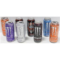 BOX OF 8 ASSORTED FLAVORED ENERGY DRINKS