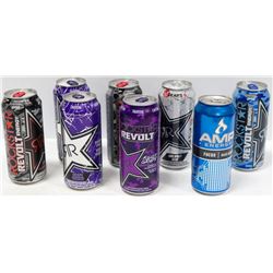 BOX OF 8 ASSORTED FLAVORED ENERGY DRINKS
