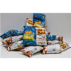 BOX OF OLD DUTCH CHIPS, ORIGINAL & POPCORN TWISTS