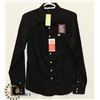 BLACK WOMENS CINCH BUTTON UP SHIRT SIZE MEDIUM.