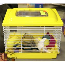 SMALL BIRD CAGE W/ ACCESSORIES