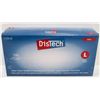 BOX OF 100 SIZE LARGE DISTECH CLEAR VINYL MEDICAL